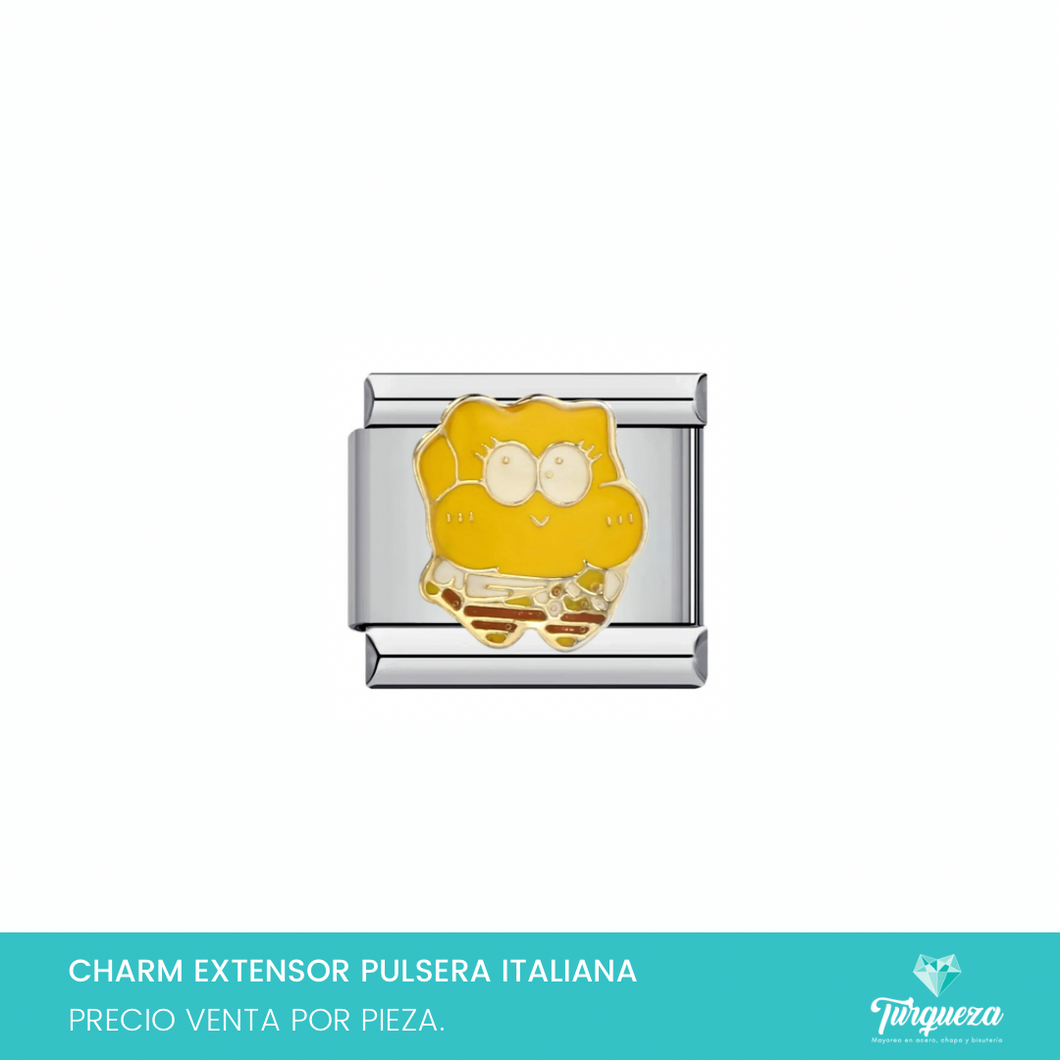 Dije Charm Esponja para Pulsera Tipo Italiana Plateado Acero Inoxidable
