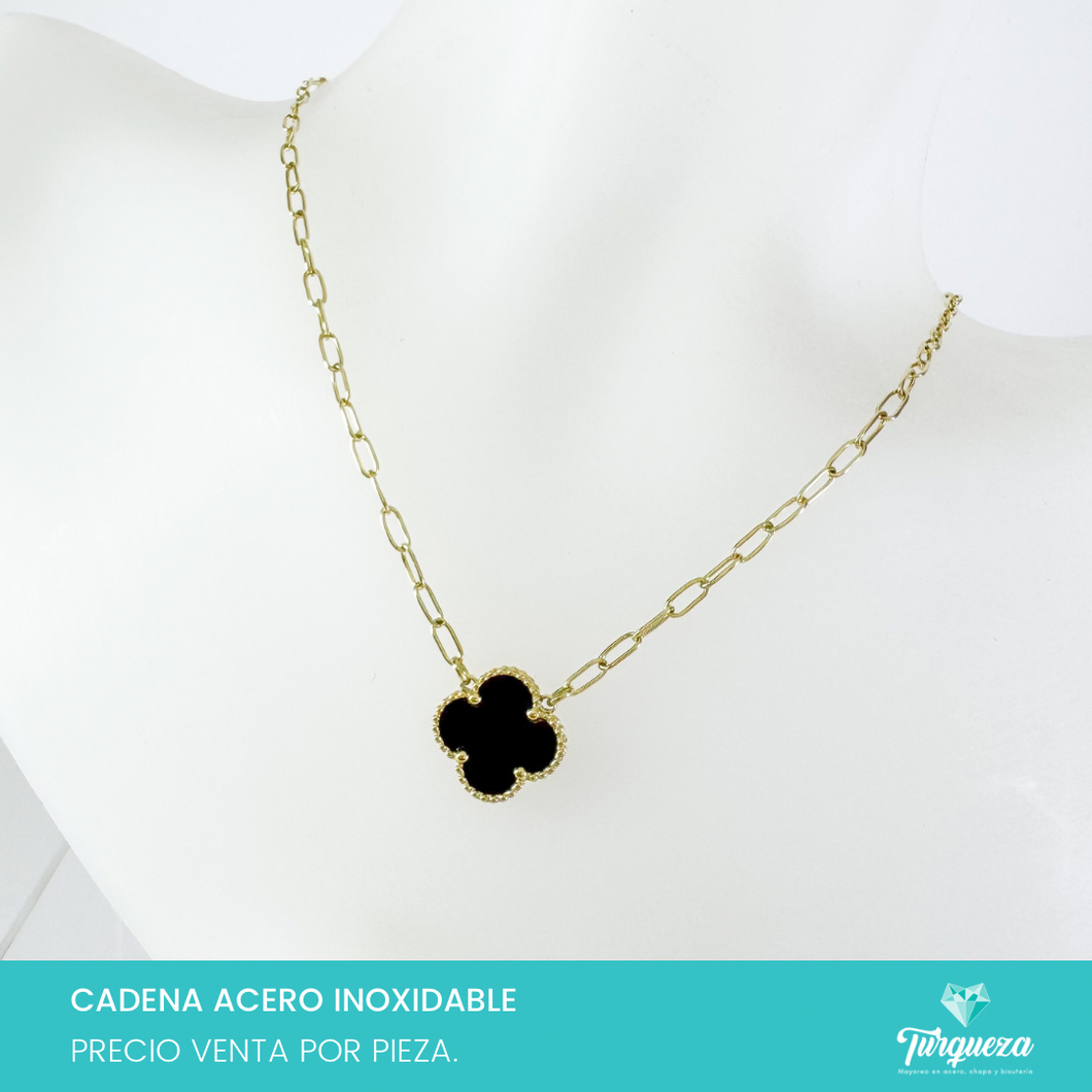 Collar VC Negro Acero Inoxidable