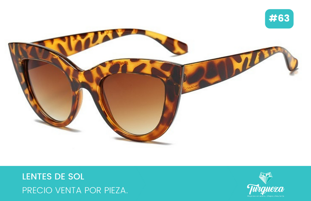 Lentes de Sol Cat Eye Redondos Carey #63