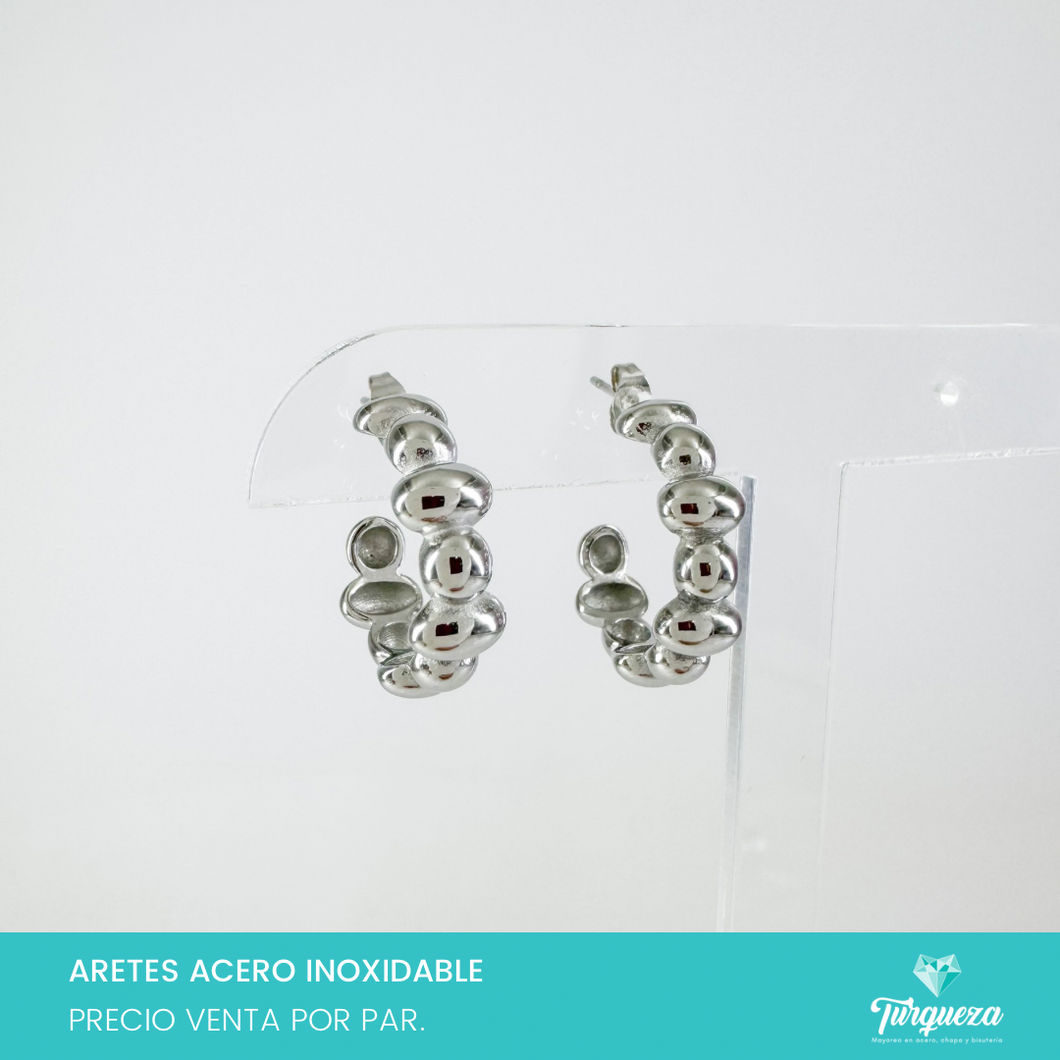 Arete Bolitas Acero Inoxidable