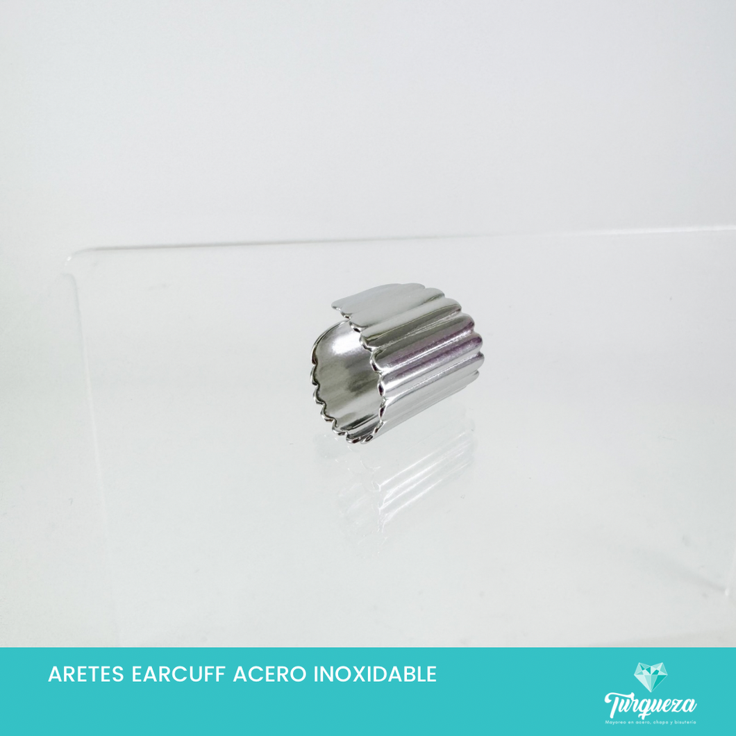 Arete Earcuff Plateado Acero Inoxidable