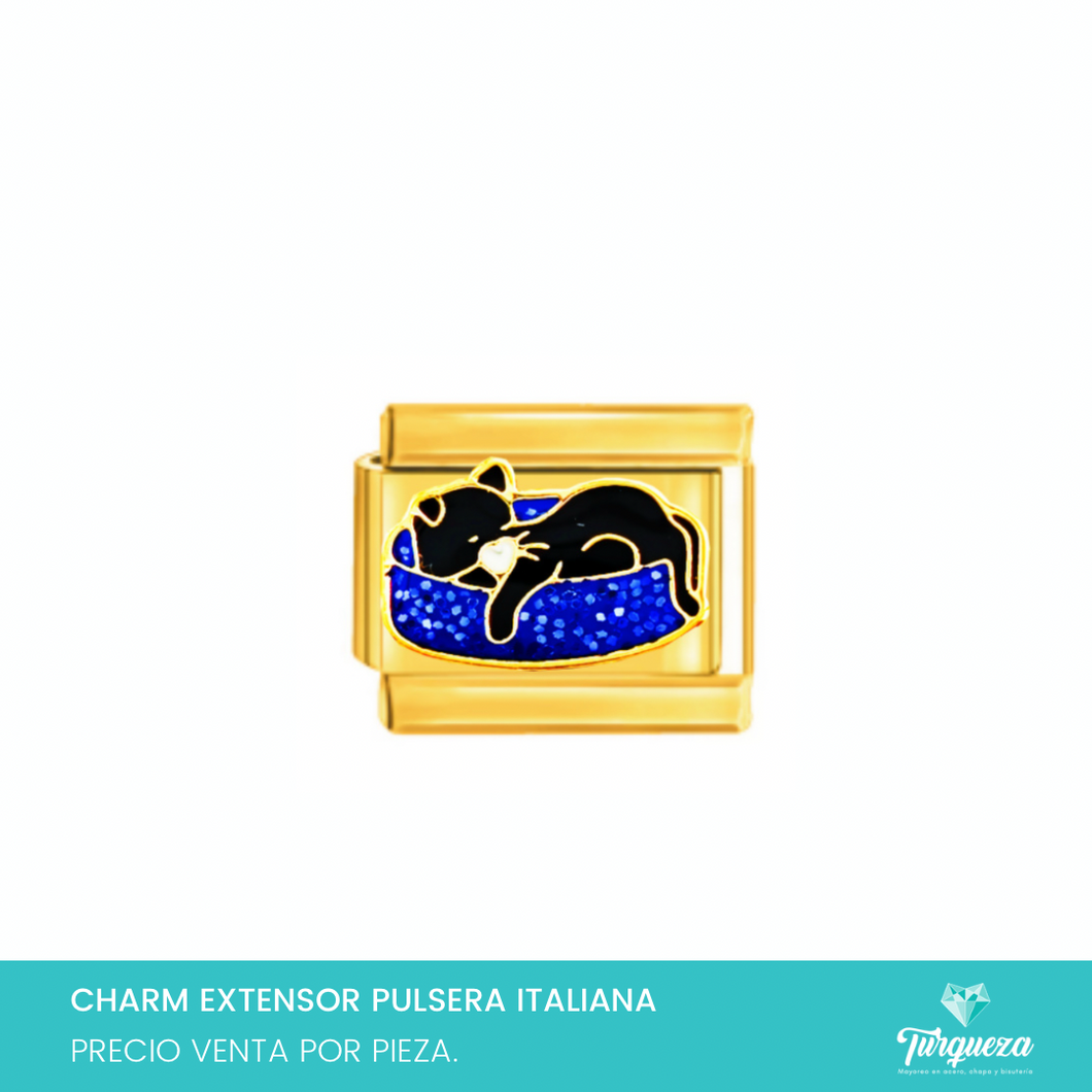Dije Charm Gatito para Pulsera Tipo Italiana Acero Inoxidable