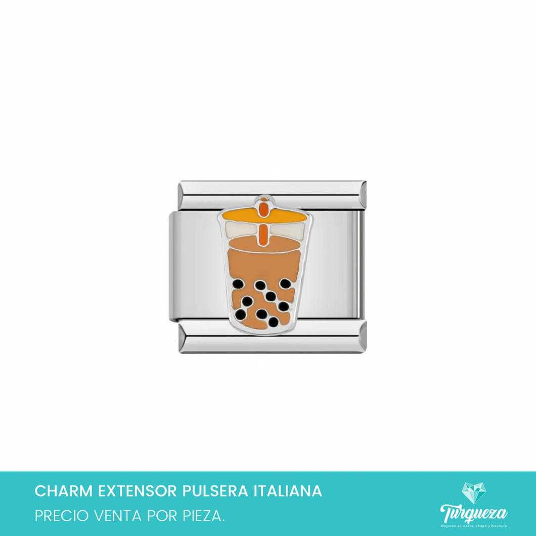Dije Charm Boba para Pulsera Tipo Italiana Plateado Acero Inoxidable