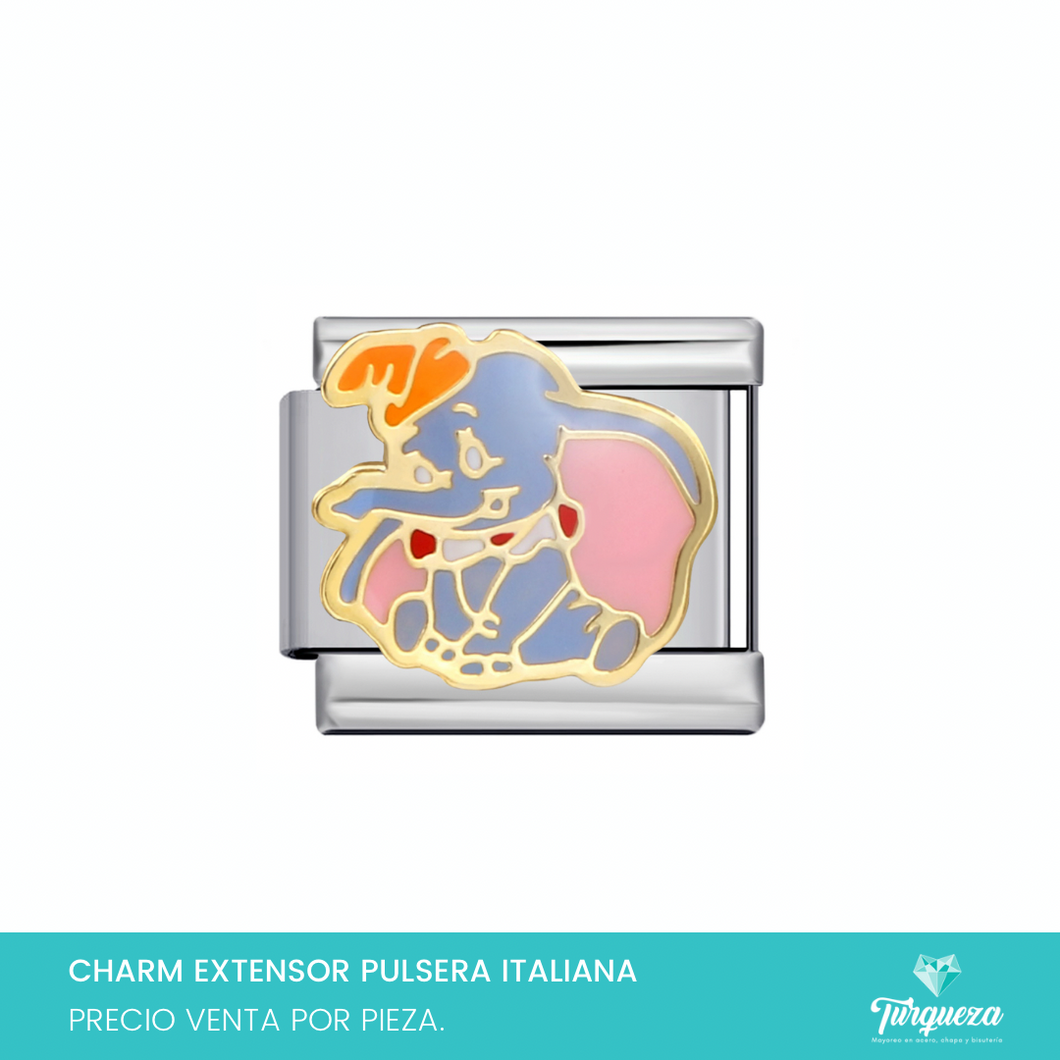 Dije Charm Dum bo para Pulsera Tipo Italiana Plateado Acero Inoxidable