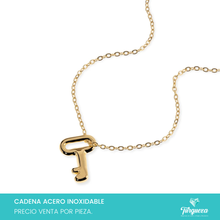 Cargar imagen en el visor de la galería, Collar Llave Dorado Acero Inoxidable
