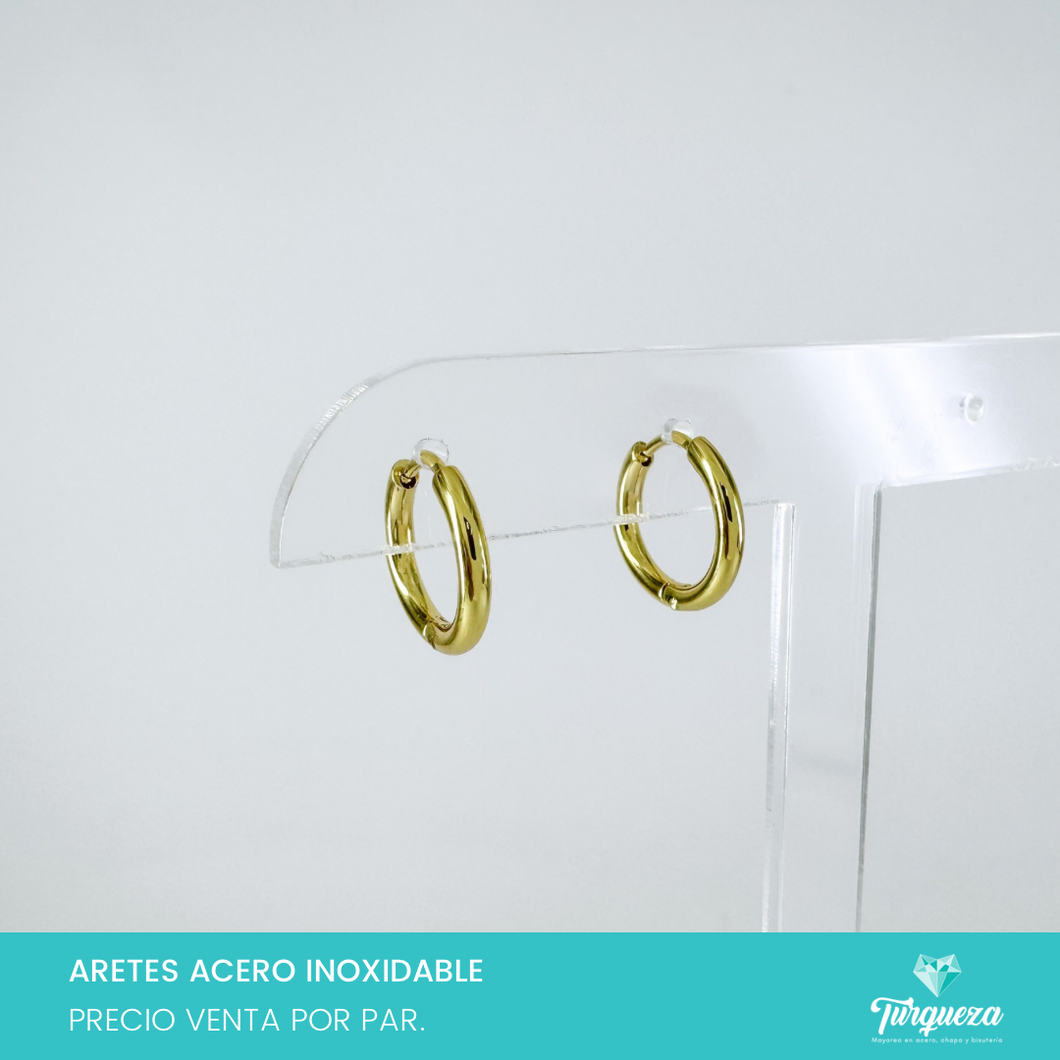 Arete Hoop Dorado Acero Inoxidable