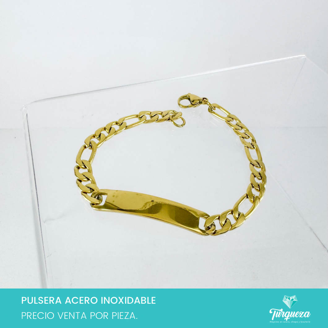 Pulsera Esclava Carte Dorado Acero Inoxidable (19cm-6mm)