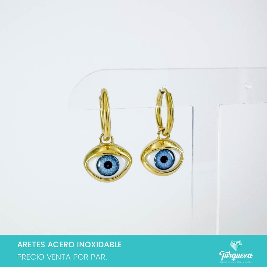 Arete Hoop Ojos 3cm Acero Inoxidable