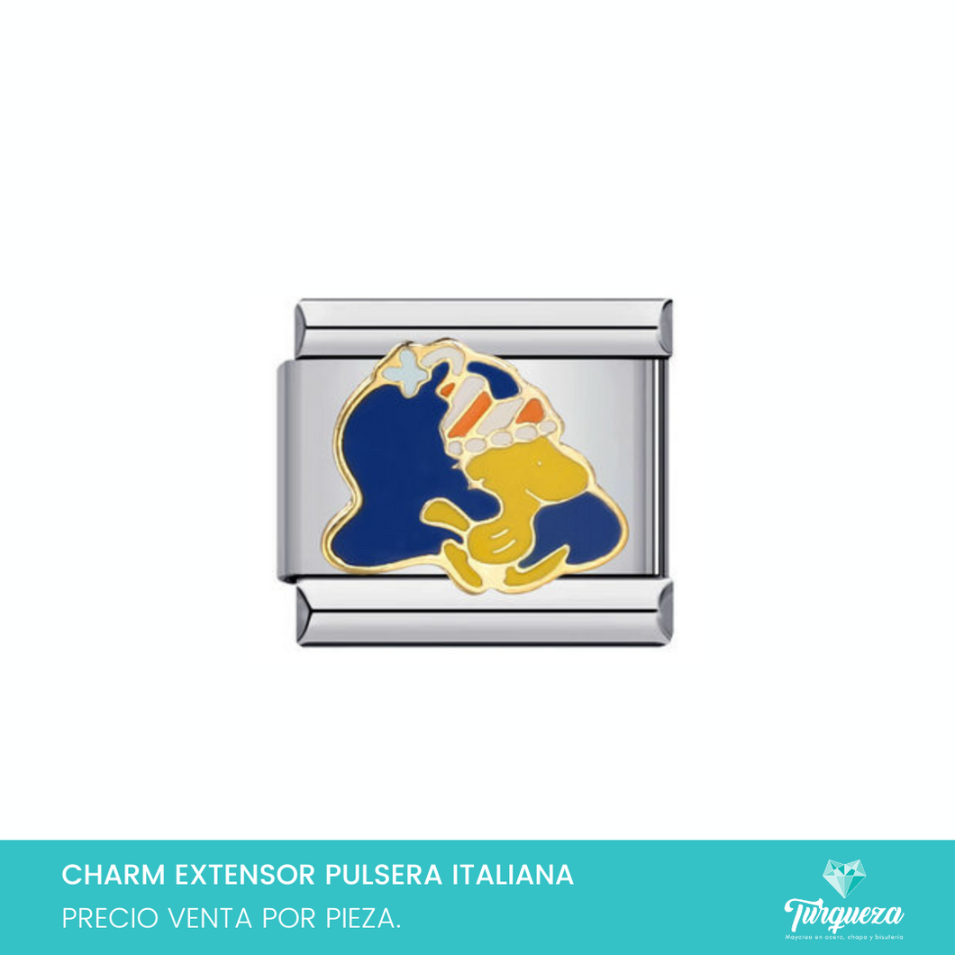 Dije Charm Pajaro snoop para Pulsera Tipo Italiana Plateado Acero Inoxidable