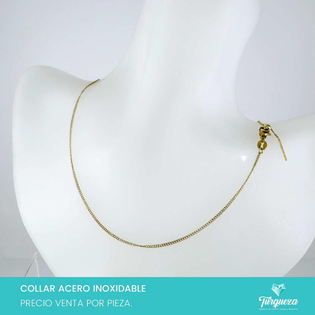 Cadena Mini Eslabón Dorado (60cm-1mm) Acero Inoxidable