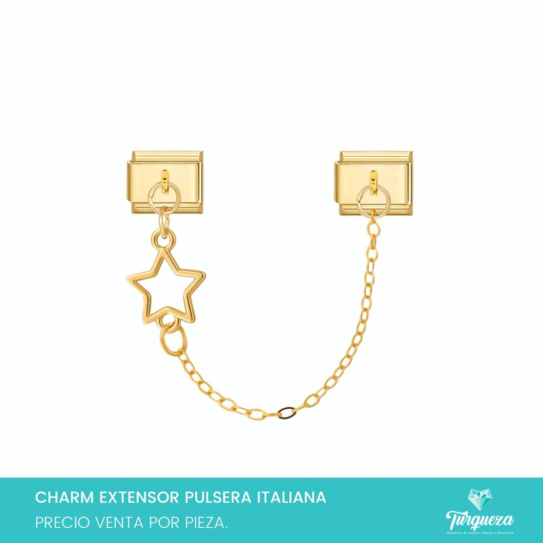 Dije Charm Estrella Colgante para Pulsera Tipo Italiana Acero Inoxidable