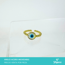 Load image into Gallery viewer, Anillo Ojo Dorado Acero Inoxidable
