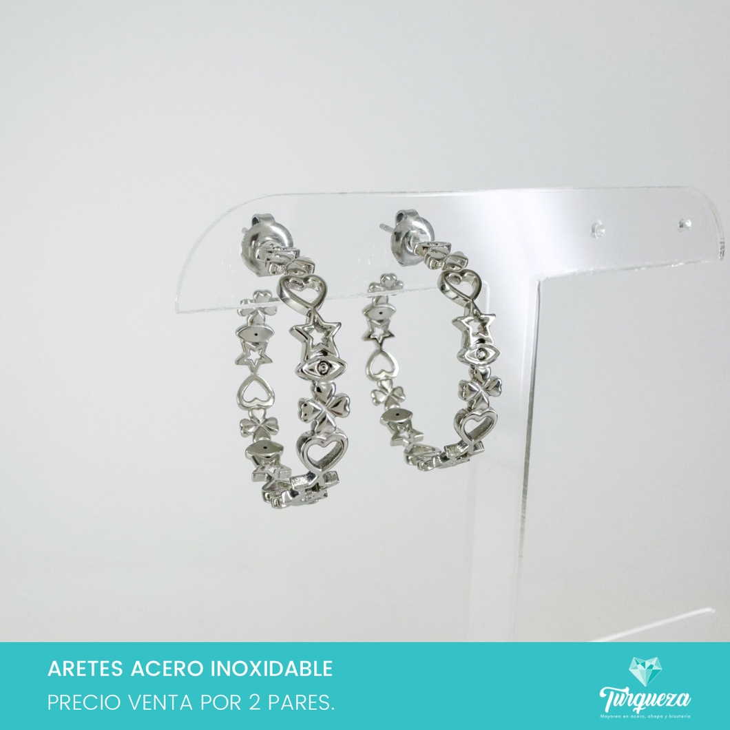 Arete Charms Acero Inoxidable