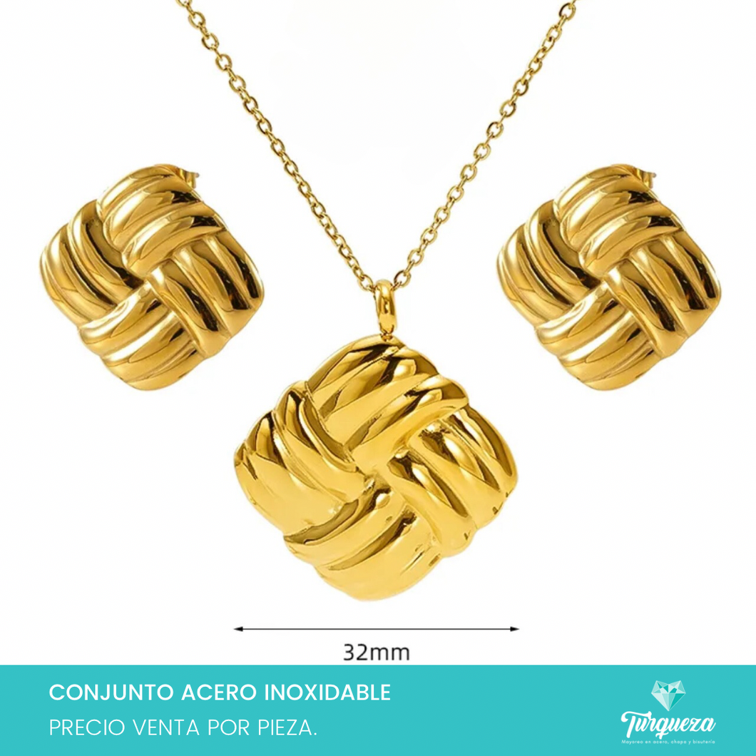 Conjunto Chunky Dorado Acero Inoxidable