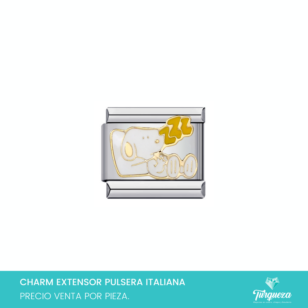 Dije Charm Snoop para Pulsera Tipo Italiana Plateado Acero Inoxidable