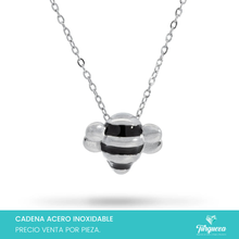 Cargar imagen en el visor de la galería, Collar Abeja Plateado Acero Inoxidable
