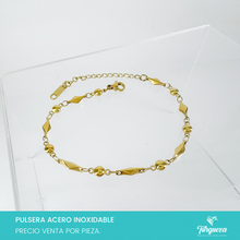 Cargar imagen en el visor de la galería, Pulsera Balin Espiga Dorada Acero Inoxidable
