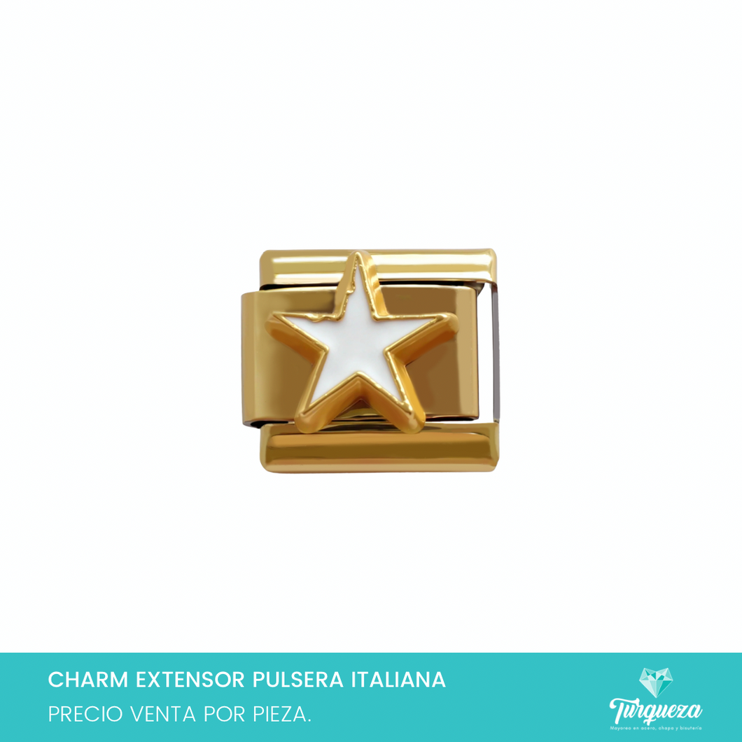 Dije Charm Estrella para Pulsera Tipo Italiana Acero Inoxidable