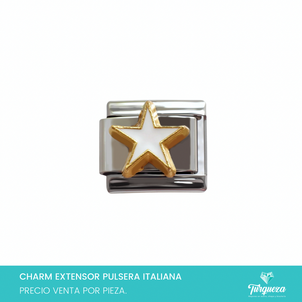 Dije Charm Estrella para Pulsera Tipo Italiana Acero Inoxidable