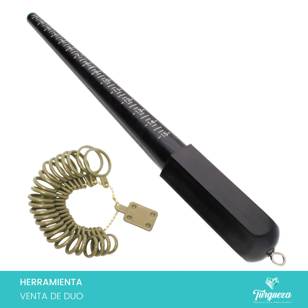 Tribulete Mandril Medidor de Anillos + Medidor de Dedo Herramienta Bisutería