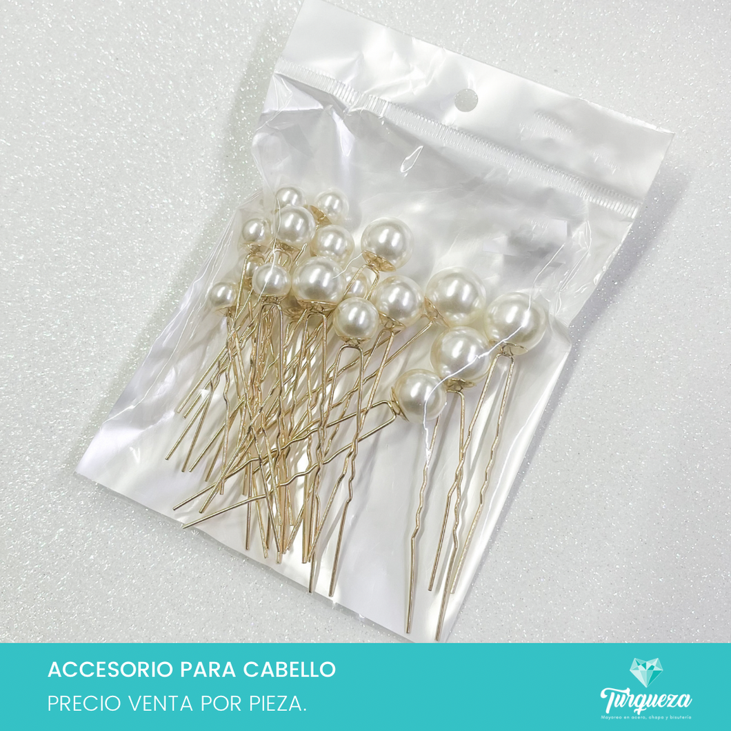 Broches Perlas  #08 Dorado (18 pz)