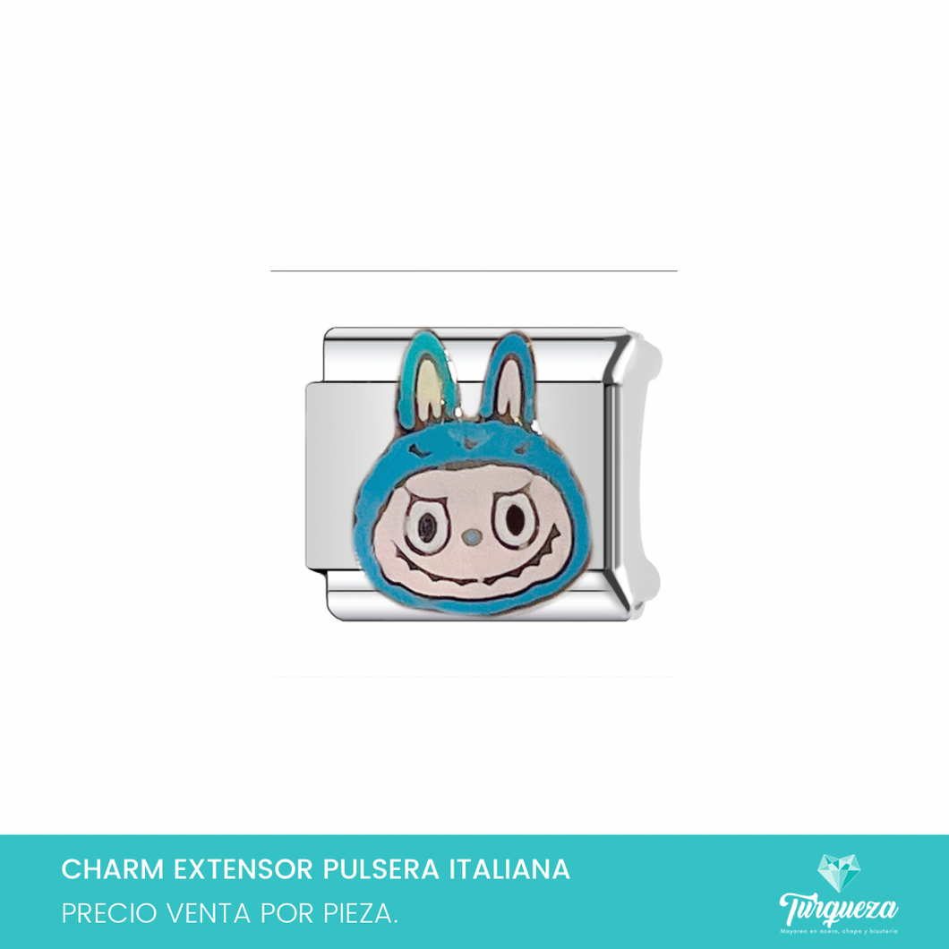 Dije Charm Labub para Pulsera Tipo Italiana Plateado Acero Inoxidable