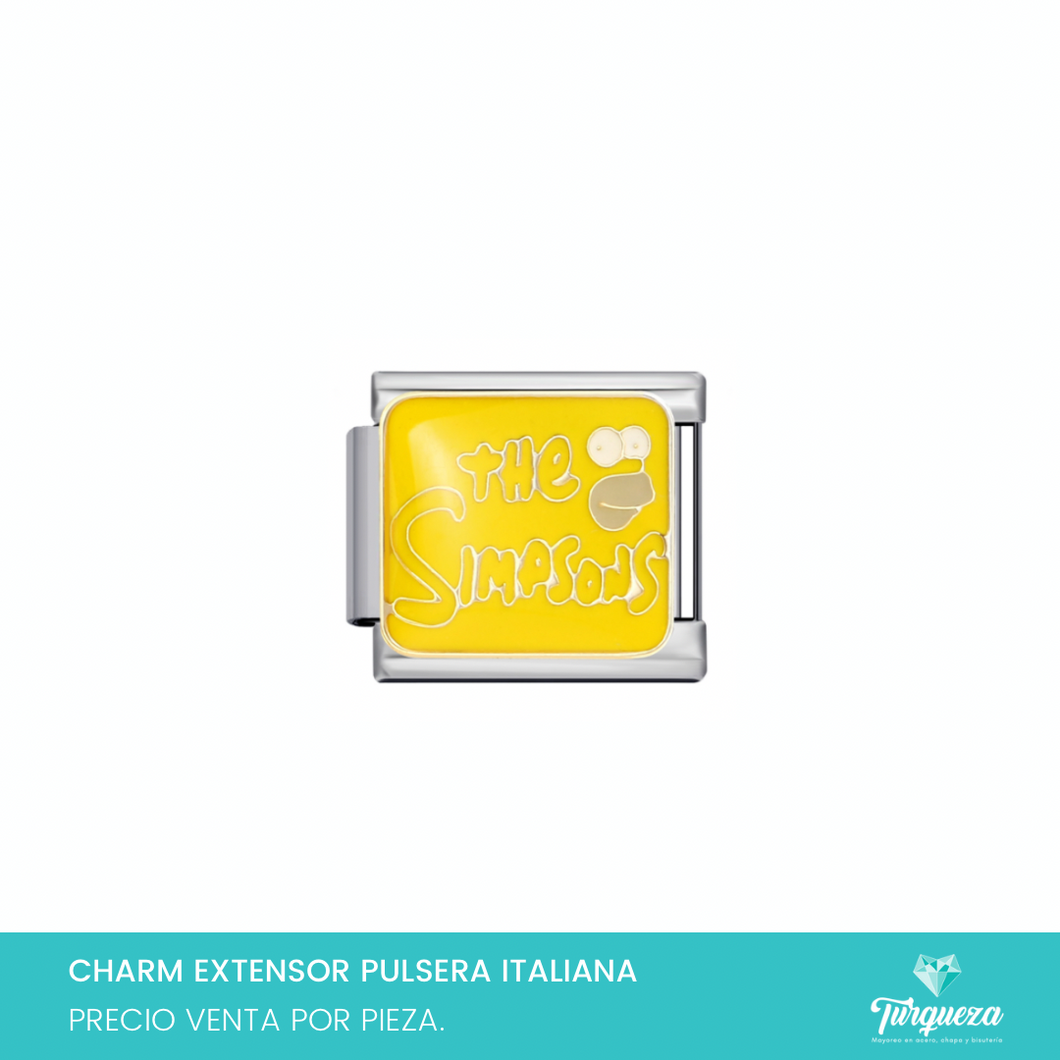 Dije Charm Simps on para Pulsera Tipo Italiana Plateado Acero Inoxidable