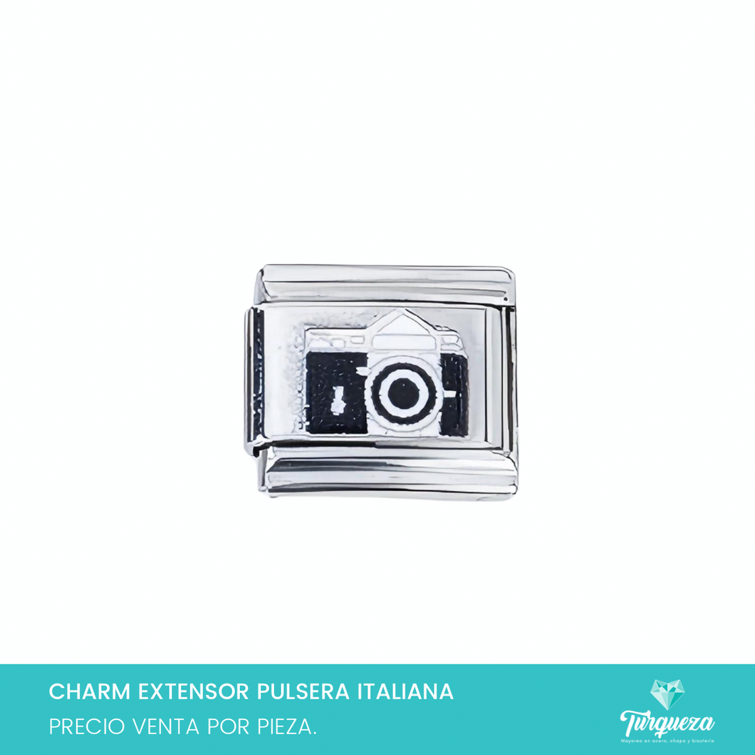 Dije Charm Camara para Pulsera Tipo Italiana Plateado Acero Inoxidabler