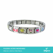 Cargar imagen en el visor de la galería, Pulsera Tipo Italiana Full Charms (18 charms imágenes varias) Acero Inoxidable
