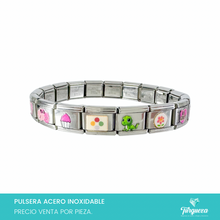 Cargar imagen en el visor de la galería, Pulsera Tipo Italiana Full Charms (18 charms imágenes varias) Acero Inoxidable
