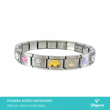 Cargar imagen en el visor de la galería, Pulsera Tipo Italiana Full Charms (18 charms imágenes varias) Acero Inoxidable
