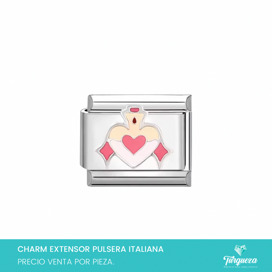 Dije Charm Corazon Elixir para Pulsera Tipo Italiana Acero Inoxidable