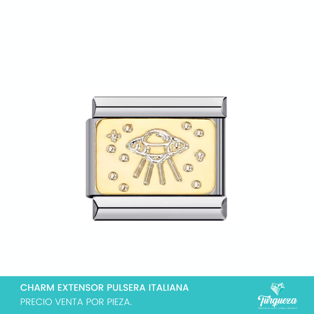 Dije Charm Alien para Pulsera Tipo Italiana Acero Inoxidable
