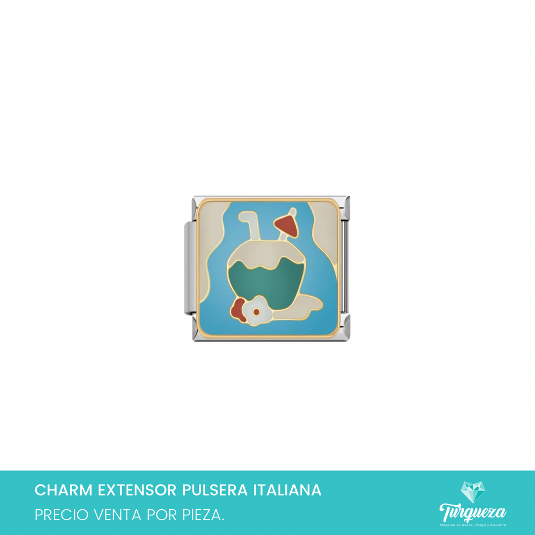 Dije Charm Coco para Pulsera Tipo Italiana Plateado Acero Inoxidable