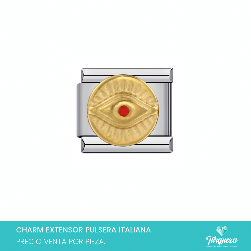 Dije Charm Ojo para Pulsera Tipo Italiana Acero Inoxidable
