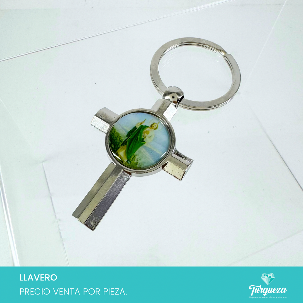 Llavero San Judas Plateado