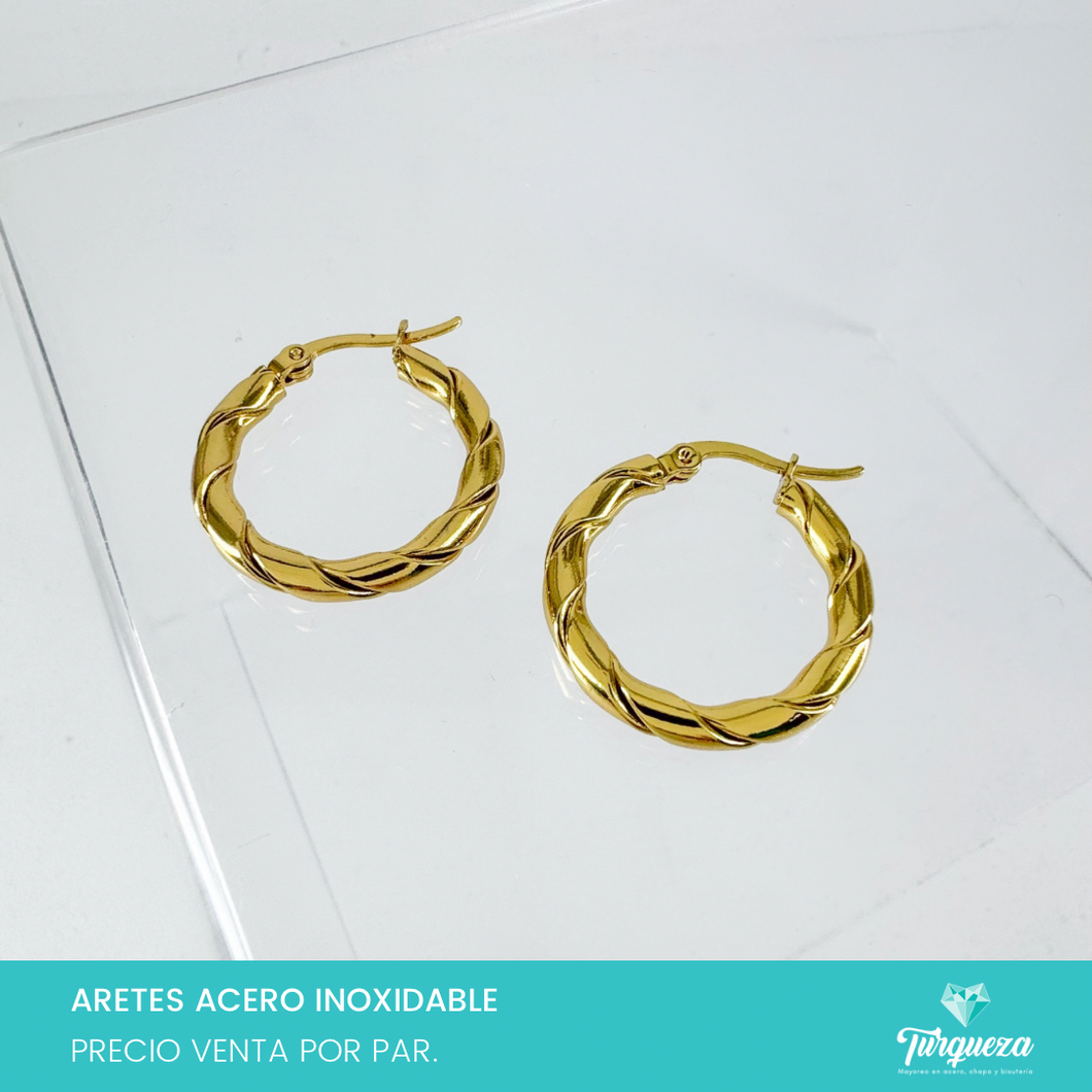 Arete Arracada Torcida 2.5cm Acero Inoxidable