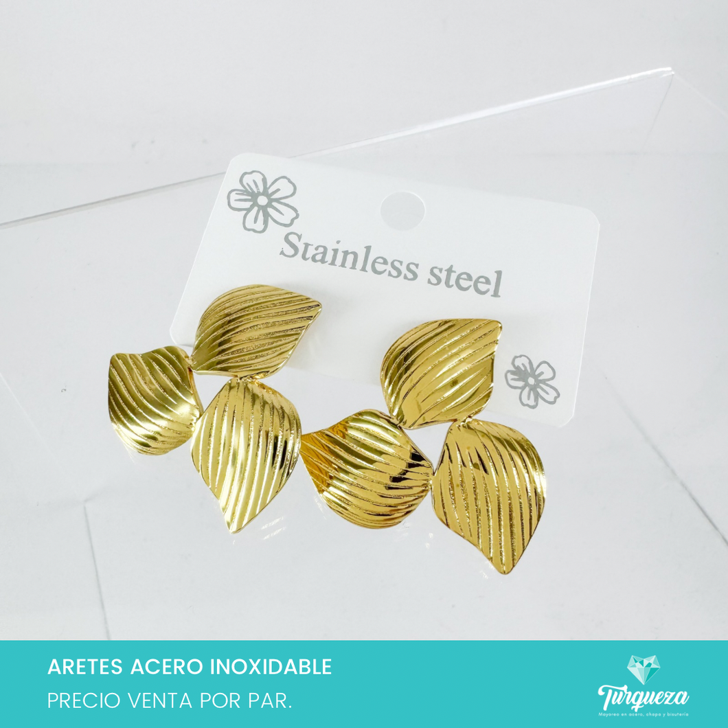 Arete Flor 3cm Acero Inoxidable