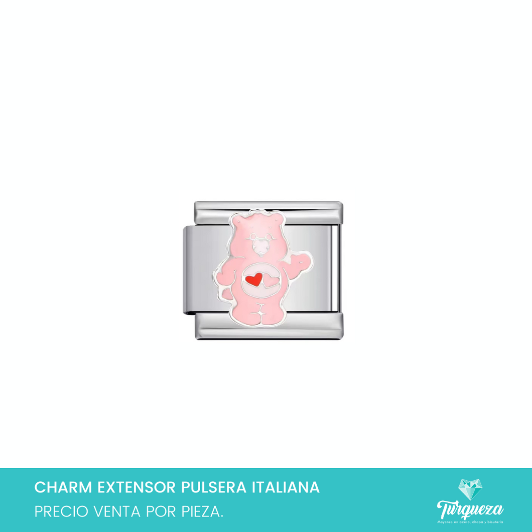 Dije Charm Osito para Pulsera Tipo Italiana Plateado Acero Inoxidable