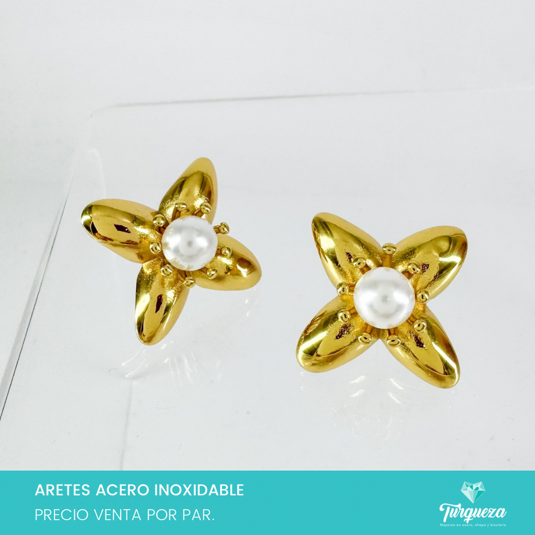 Arete Flor 2.5cm Acero Inoxidable