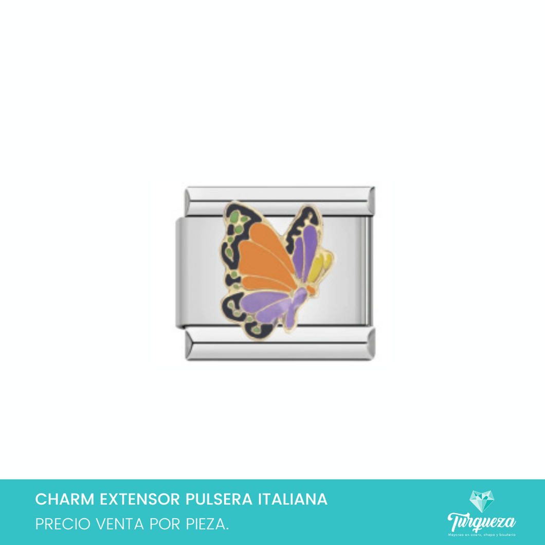 Dije Charm Mariposa para Pulsera Tipo Italiana Acero Inoxidable