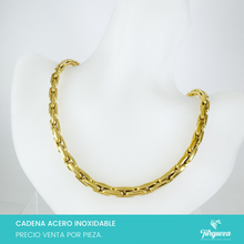 Cargar imagen en el visor de la galería, Cadena Cuadros Chunky Dorado (42cm-6mm) Acero Inoxidable
