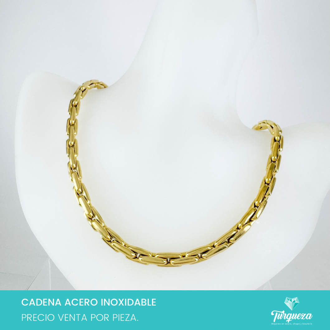Cadena Cuadros Chunky Dorado (42cm-6mm) Acero Inoxidable