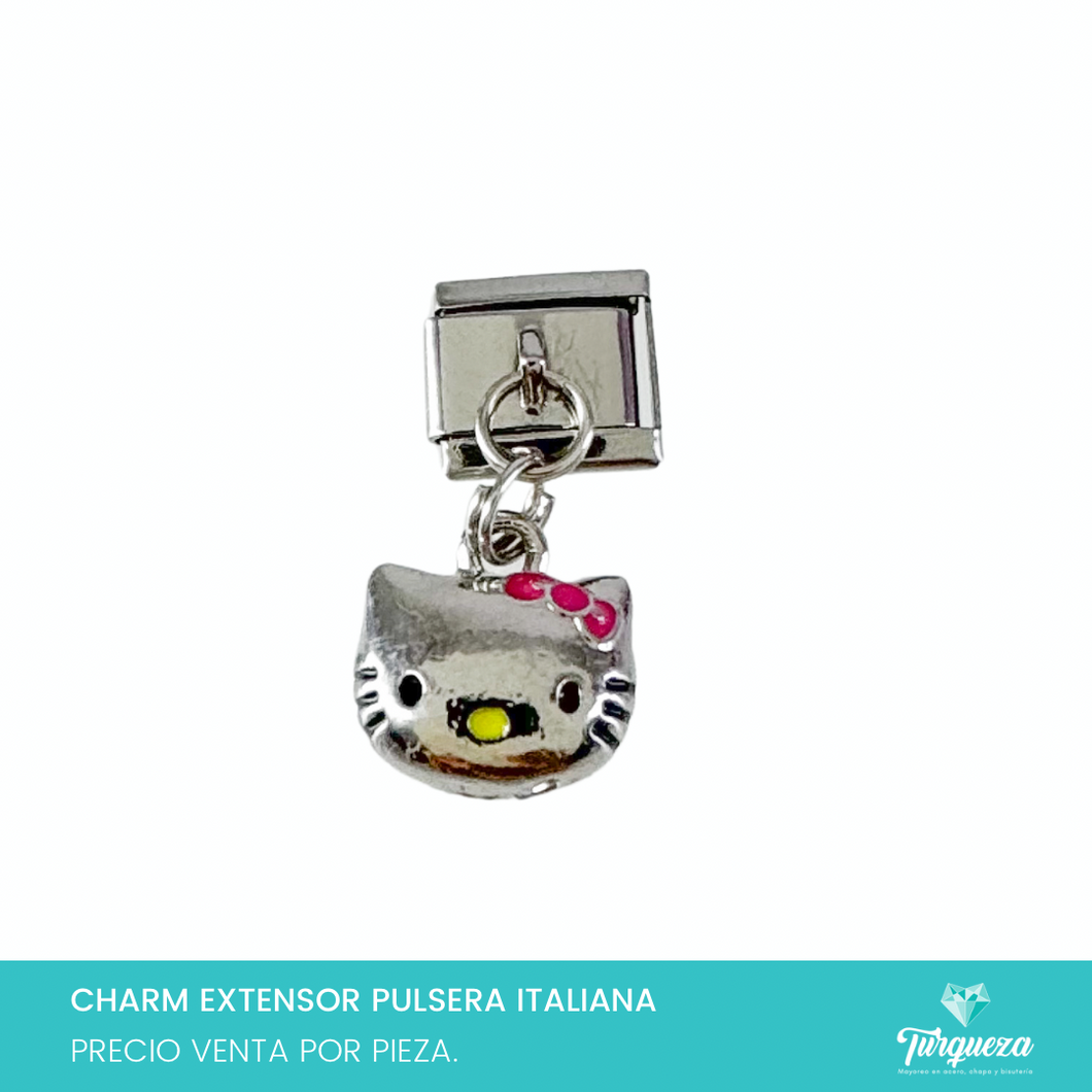 Dije Charm HK Colgante para Pulsera Tipo Italiana Plateado Acero Inoxidable