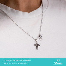 Cargar imagen en el visor de la galería, Collar Cruz Infinito Plateado Acero Inoxidable
