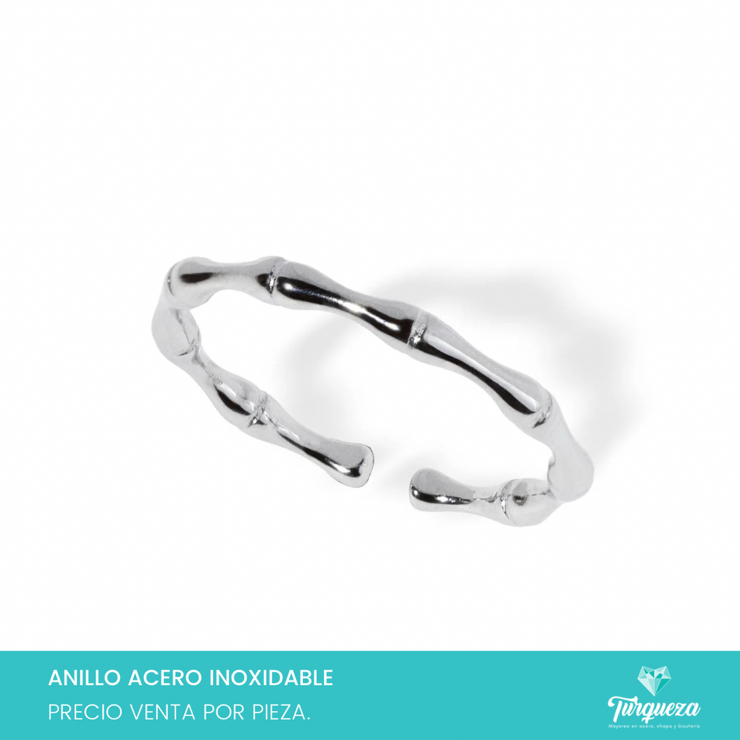 Anillo Huesos Plateado Acero Inoxidable