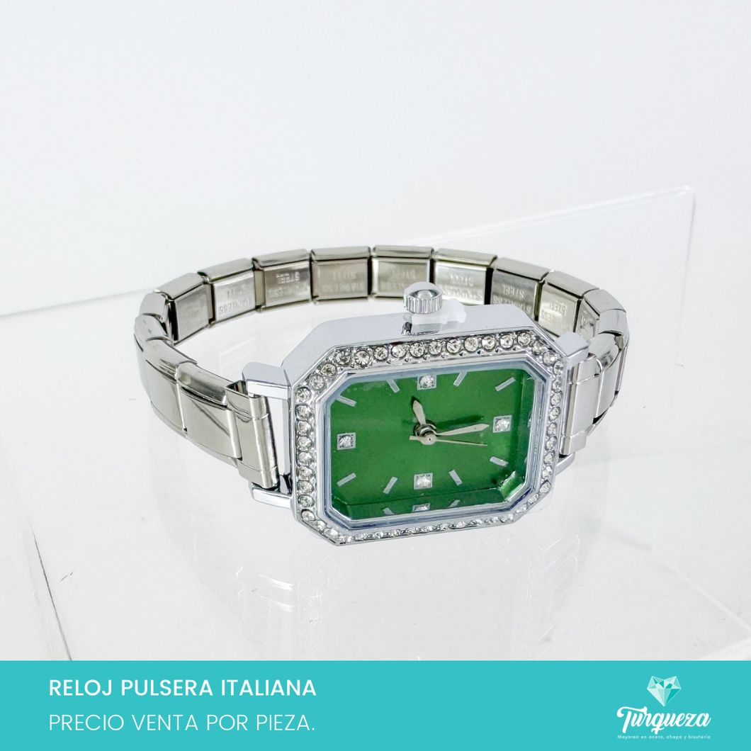 Reloj Pulsera Tipo Italiana (Caratula + 14 charms) Acero Inoxidable