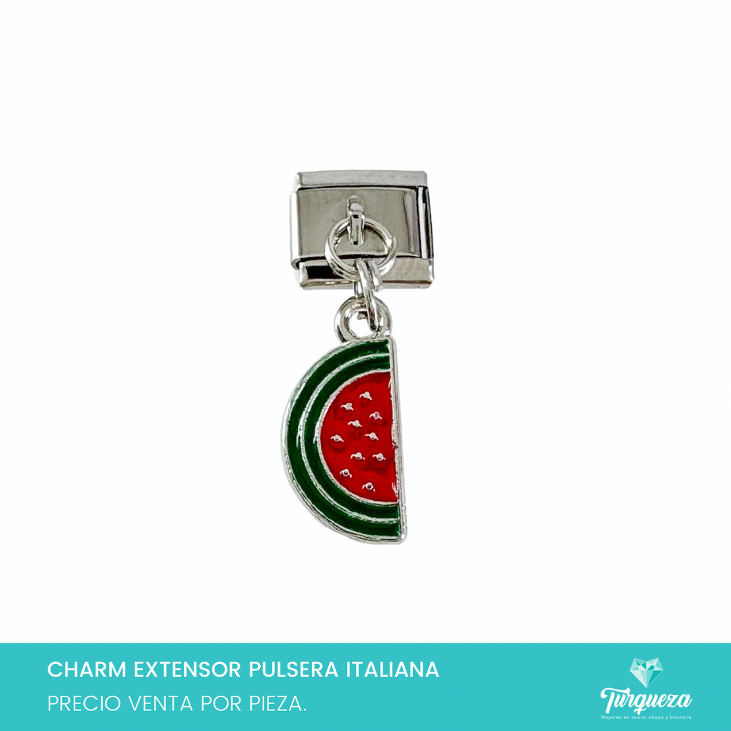 Dije Charm Sandia Colgante para Pulsera Tipo Italiana Acero Inoxidable