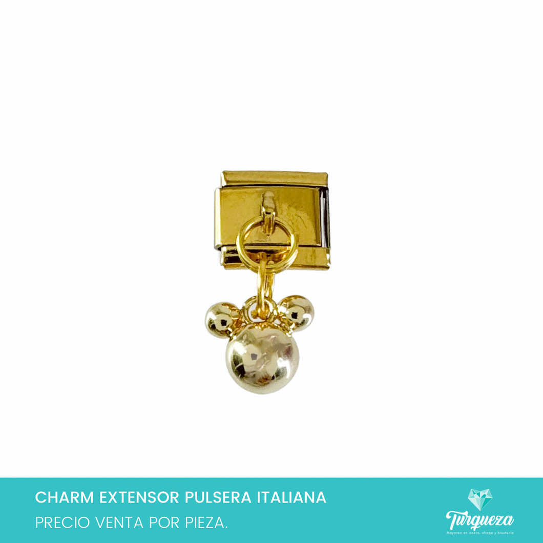 Dije Charm Raton Caricatura Colgante para Pulsera Tipo Italiana Acero Inoxidable