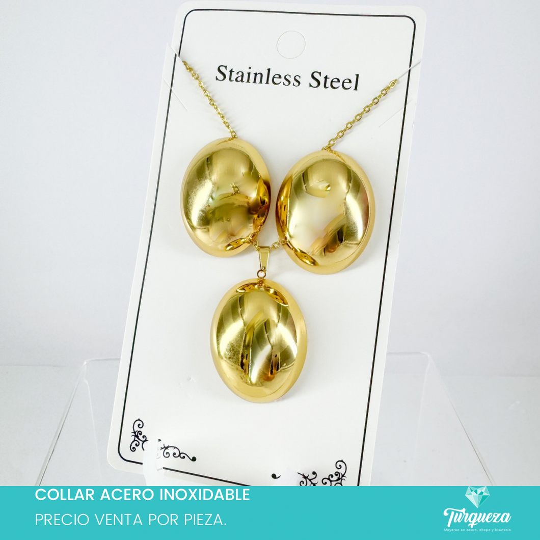 Conjunto Oval Acero Inoxidable